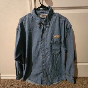 Cold Storage Alaska Denim Shirt Mens XL Long Sleeve Button Up Foul Weather Gear